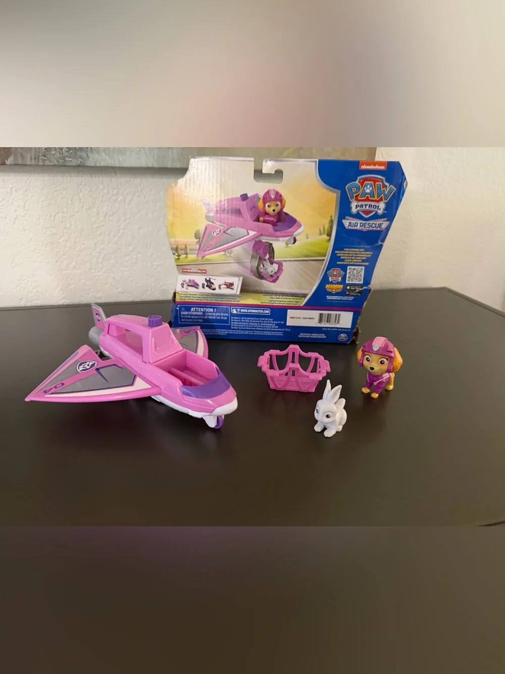 Paw Patrol Skye Pink and Purple Rescue Plane with Figure & Bunny